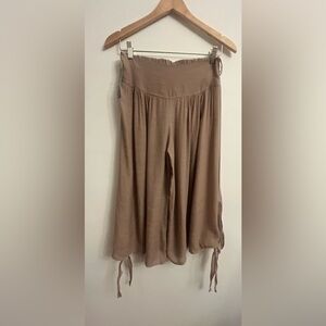 Women’s Cropped Palazzo Pants Mushroom Taupe MEDIUM NWT